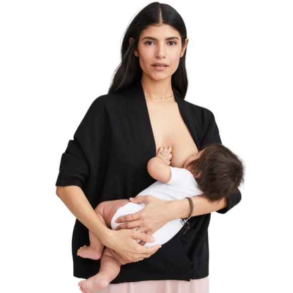 Hatch Sweaters - Hatch The Early Days Nursing Maternity Cardigan Sweatshirt Black Size OS Pockets